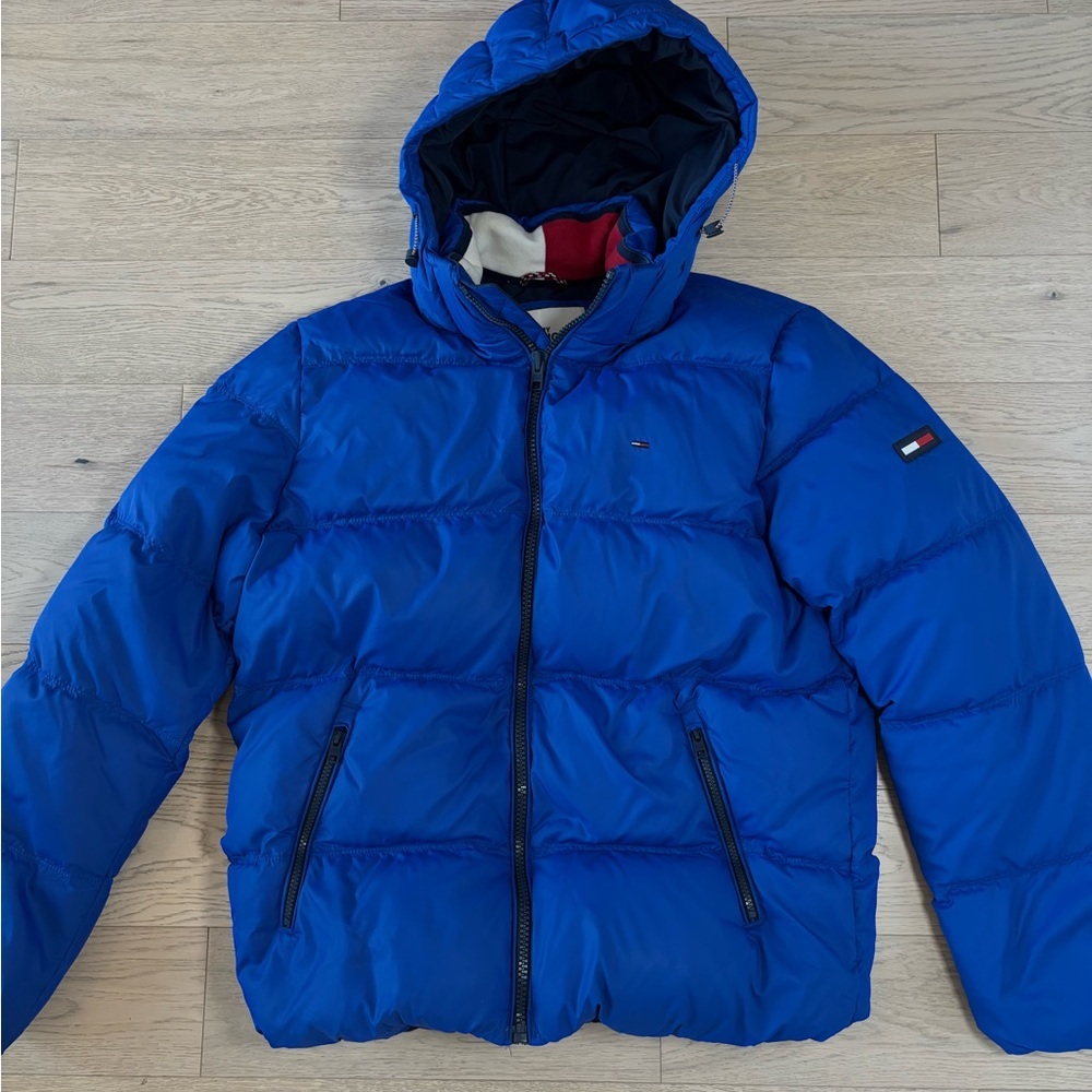 Tommy Hilfiger Blue Hooded Puffer Jacket